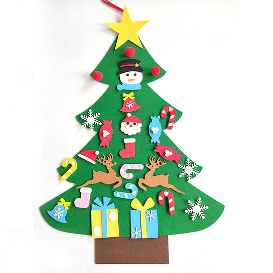 2D and 3D DIY Felt Christmas Tree for Christmas Decoration & Kids Gifts