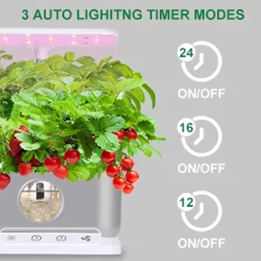 Home Smart Hydroponics System 6 Pods - Indoor Vegetable, Herb, and Flower Garden Kit with LED Grow Light