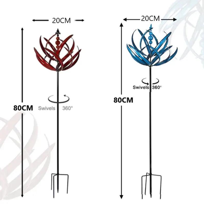 Harlow Kinetic Wind Sculpture 3D Windmill | Metal Wind Spinner Yard Art | Wind Powered Garden Decor