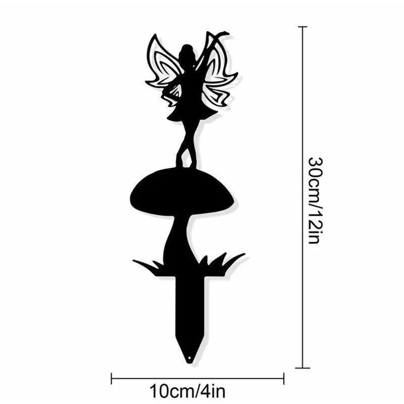 Decorative Metal Garden Stakes - 12" Outdoor Yard Decor, Fairy, Squirrel, Angel, Dragon & Bird Designs, Perfect for Garden Décor & Lawn Art