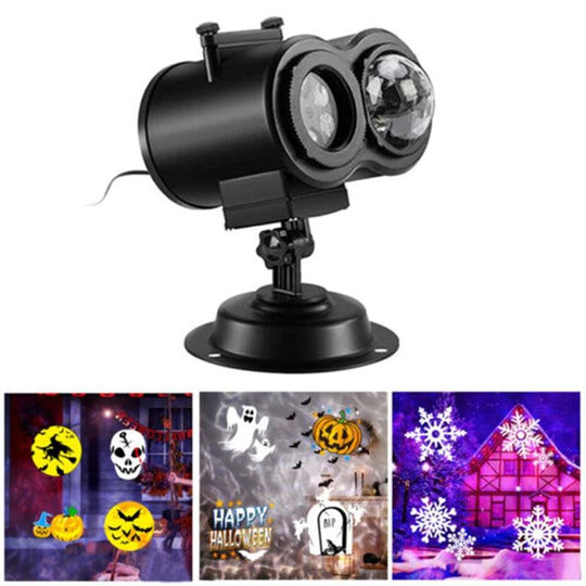 Outdoor Christmas & Halloween Projector Lights | LED Light Show with 16 Patterns | Remote Control & Timer | Yard, Garden, House Decorations