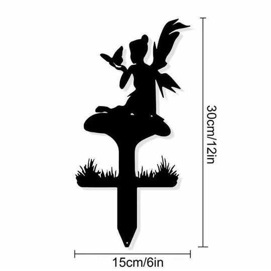 Decorative Metal Garden Stakes - 12" Outdoor Yard Decor, Fairy, Squirrel, Angel, Dragon & Bird Designs, Perfect for Garden Décor & Lawn Art