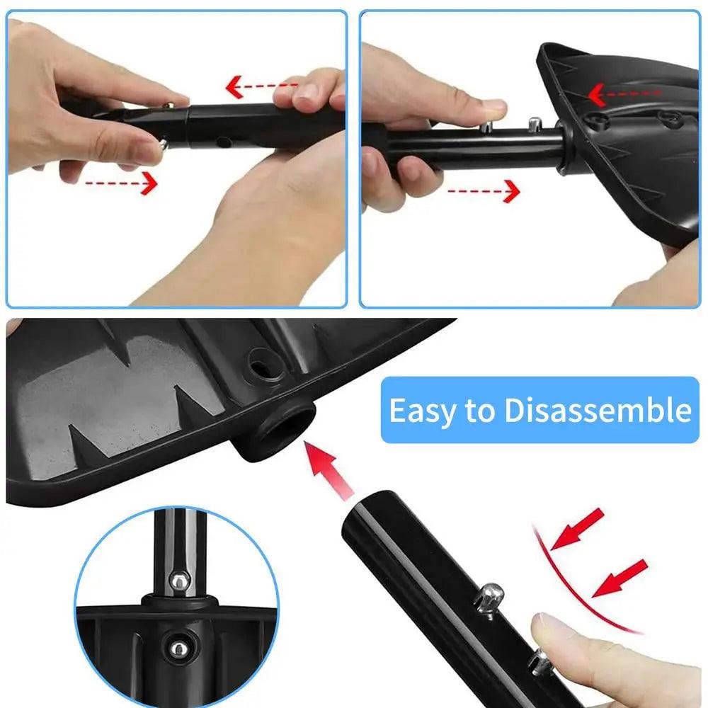 Detachable Aluminum Scoop Shovel for Snow, Ice, Metal Scoop Shovel for Walkways, Gardens and Cars