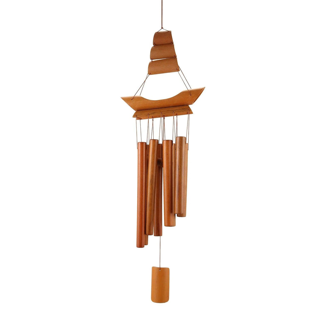 Bamboo Wind Chime - Handmade Natural Bamboo Wind Bell for Outdoor Yard Decor - Large Wooden Wind Chimes for Peaceful Melodies - Unique Home Decoration