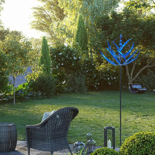 Harlow Kinetic Wind Sculpture 3D Windmill | Metal Wind Spinner Yard Art | Wind Powered Garden Decor