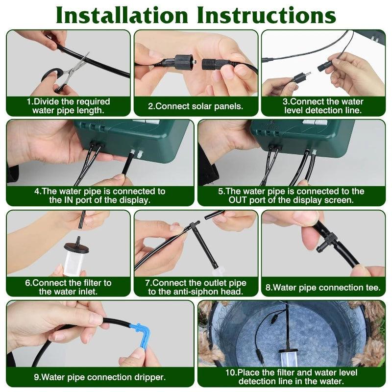 3W DIY Solar Irrigation Kit with 15 Meter Hose – Garden Balcony & Greenhouse Drip Irrigation System