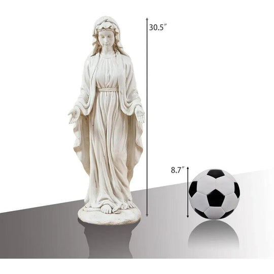 Virgin Mary Statue Outdoor – Religious Garden Sculpture, Blessed Mother Statue, Our Lady of Grace