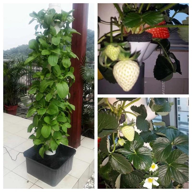 Garden Hydroponic Vertical Tower Planters - Indoor/Outdoor Soilless Cultivation System for Fruits and Vegetables