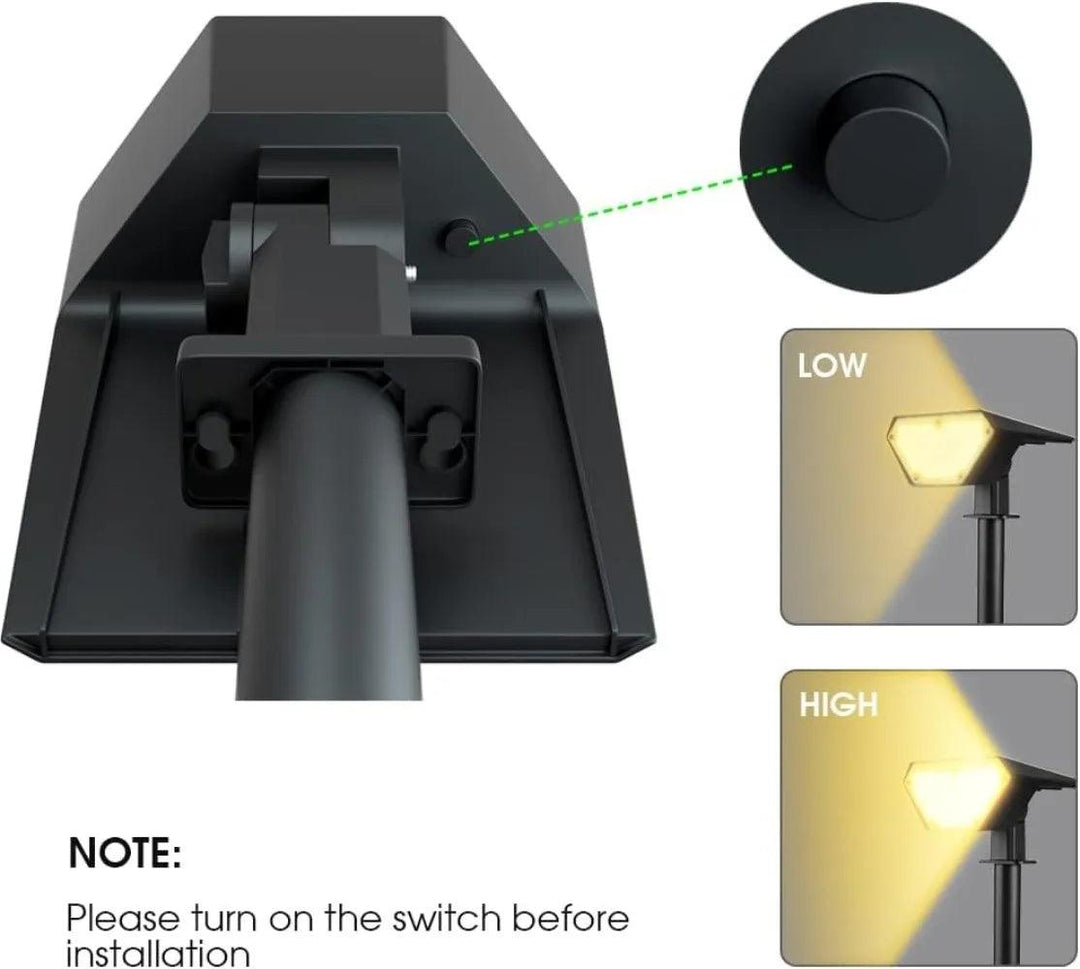 Solar Spot Lights Outdoor - Bright 700 Lumen IP67 Waterproof Adjustable LED Landscape Spotlights for House, Tree, Patio, and Pathway