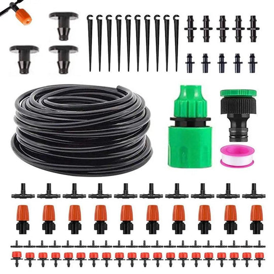 30M -50M Automatic Drip Irrigation System for Garden – Complete Garden Watering Kit with Adjustable Drippers and Timers