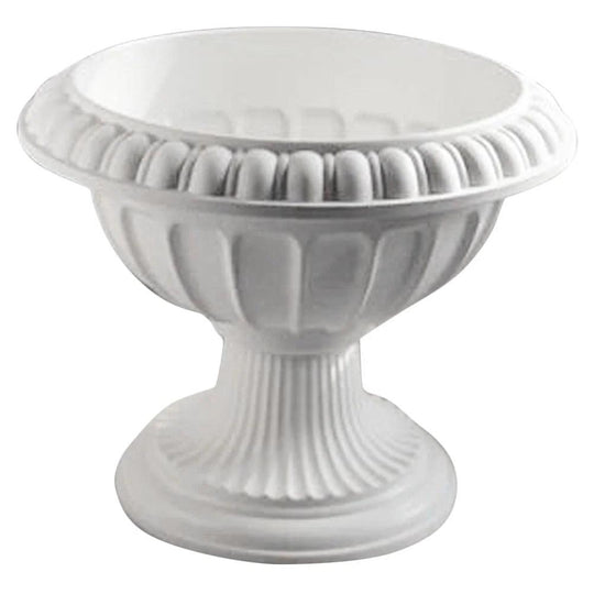 Large Outdoor Urn Planter Pot - Classic White Garden Pedestal Urn for Plants - Durable Plastic, 9.82 inches x 9.82 inches x 7.86 inches