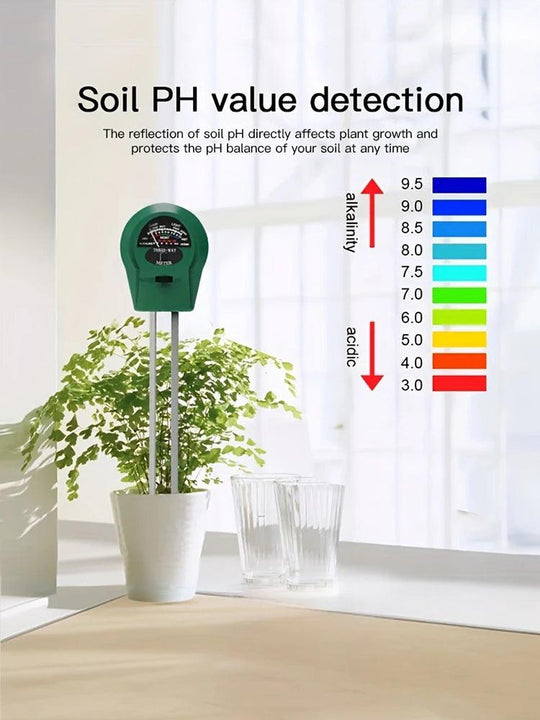 1 PC Digital 3-in-1 Soil pH Meter, Moisture Monitor & Temperature Sunlight Tester – Accurate Soil pH Testing & Measurement