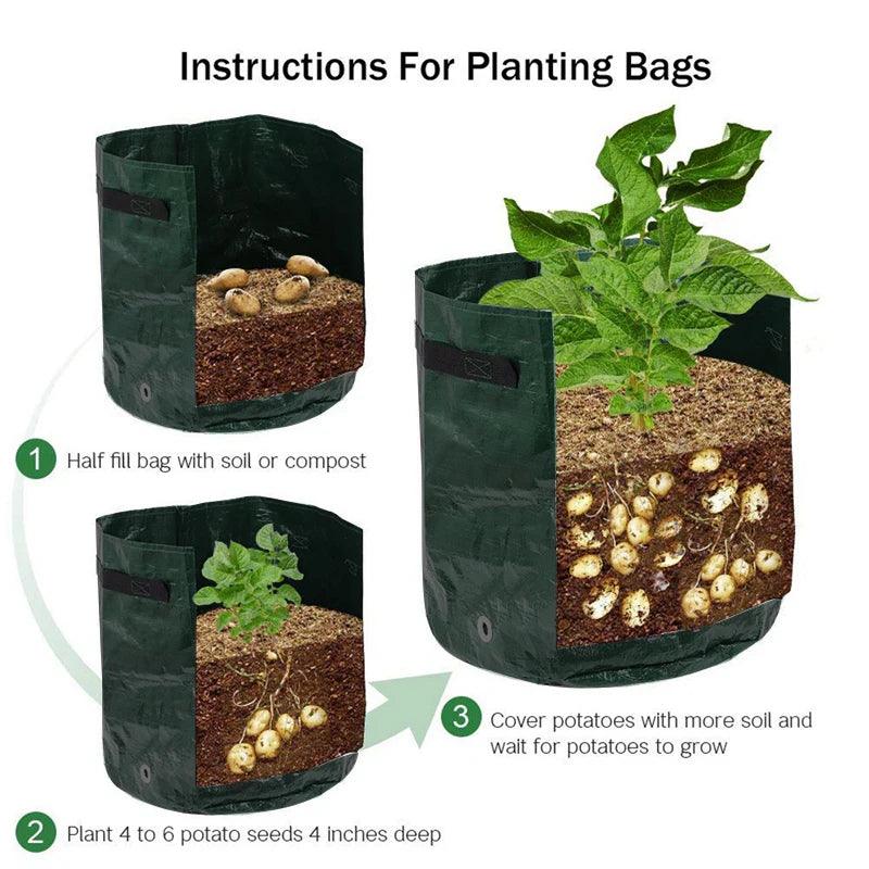 Thickened Potato Grow Bag with Handles | Durable PE Vegetable Planting Bag for Indoor & Outdoor Use