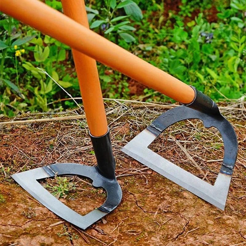 Handheld Hollow Hoe - Thickened Manganese Steel Weeding Tool for Soil Loosening and Vegetable Gardening