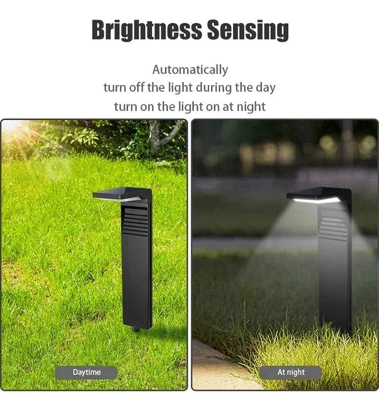 Brightness Sensing Solar Pathway Lights Outdoor Waterproof LED Landscape Path Lights 2200mAh for Yard Walkway