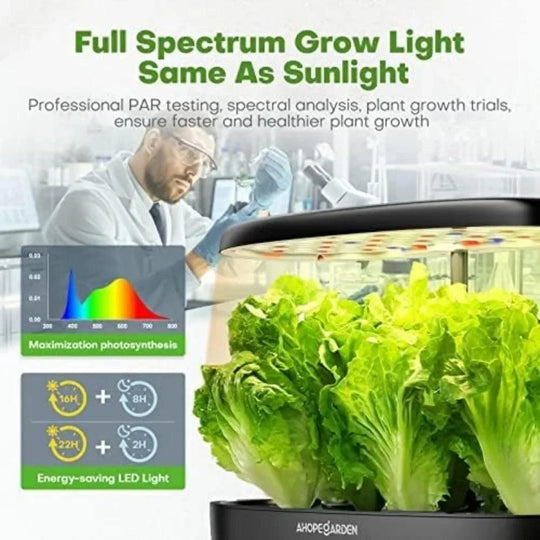 Indoor Garden Hydroponics Growing System – 12 Pods Plant Germination Kit with LED Grow Light, Countertop Garden Kit