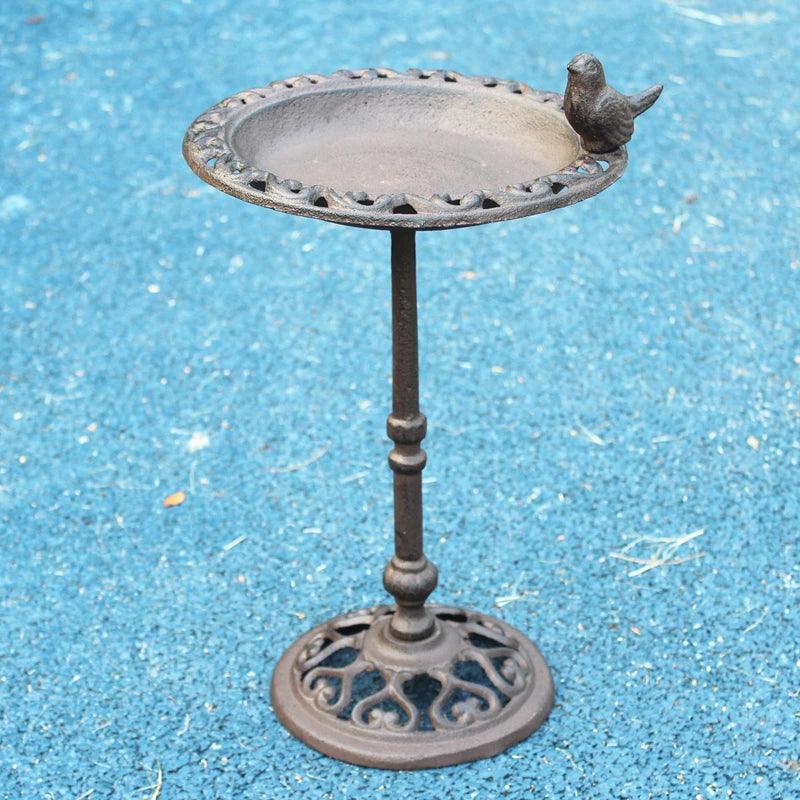 Heavy Duty Bird Feeder Pole with 15" Height and 8.74" Diameter Tray - Retro Style Iron Bird Feeder Pole for Bird Feed