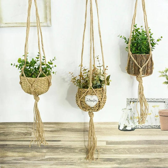 Indoor Wall Planters - Hanging Flower Pots, Vertical Garden Planters, Wall-Mounted Macrame Plant Hangers for Home and Garden Decor