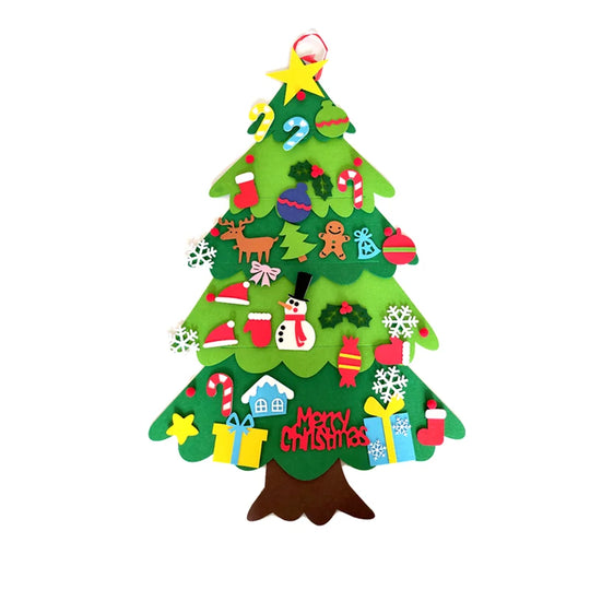 2D and 3D DIY Felt Christmas Tree for Christmas Decoration & Kids Gifts