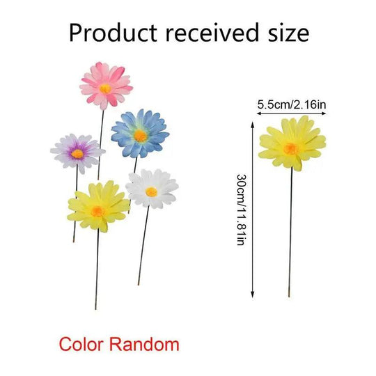 Decorative Garden Stakes - Metal Flower Yard Art, Colorful Outdoor Floral Picks, Daisy Garden Decor, Durable Garden Stakes for Lawn, Pathway, and Yard