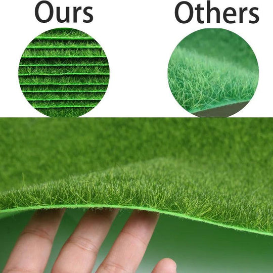 Artificial Lawn Grass Turf - Fake Grass Rolls for Simulation | Patio & Backyard | Synthetic Turf for Sale | 11.8"x11.8" & 5.9"x5.9" Green Mats