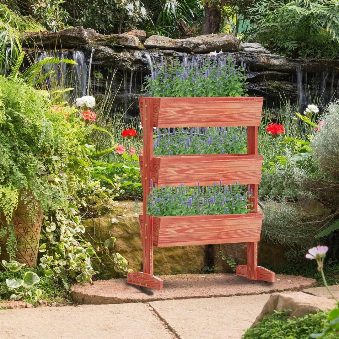 3/4 Tier Vertical Cedar Raised Garden Bed - Elevated Planter Box for Herbs, Vegetables, and Flowers