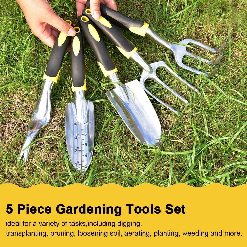 Garden Tool Set: Hand Trowel, Rake, Cultivator, and Weeder with Ergonomic Handle – Perfect for Lawn, Farmland, and Bonsai Gardening