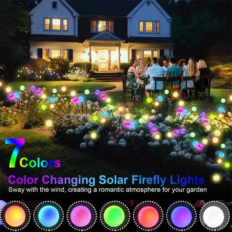 Solar Powered Firefly Lights - 6/8/10 LED Outdoor Swaying Garden Decoration Lights