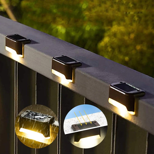 Solar Deck Lights - Waterproof LED Solar Step Lights for Outdoor Deck, Stairs, and Garden Pathway Lighting - 4/8/12/16 pcs Packs