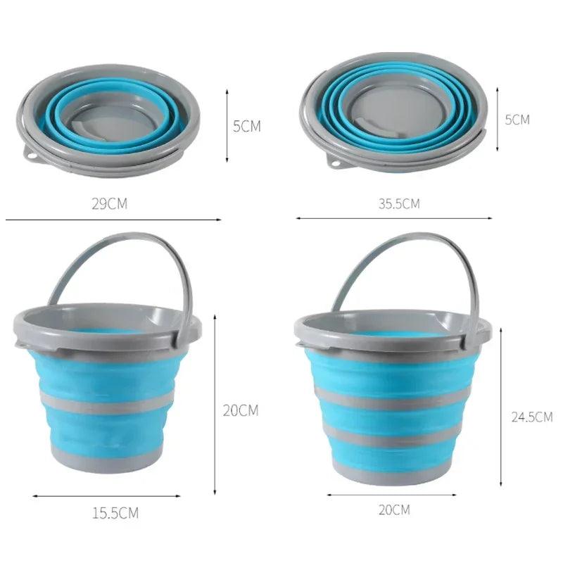 Collapsible Silicone Bucket | 5L/10L Sizes | Portable Folding Bucket for Car Washing, Outdoor, Fishing, Camping, Household Storage