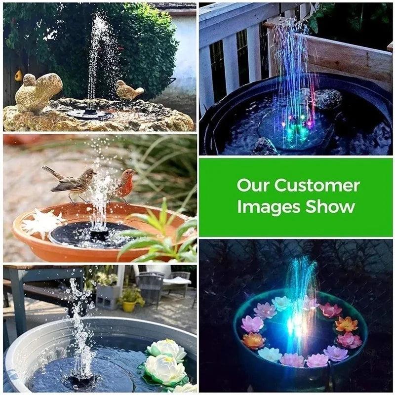 Solar Pool Fountain | Energy-Saving Waterproof Water Feature | Colorful Fountain with Waterfalls and Sprinkler for Inground & Above Ground Pools