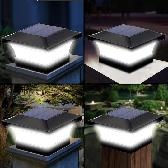 Solar Deck Post Lights 4x4, LED Lighted Cap for Fence, Low Voltage, Waterproof IP65, Outdoor Landscape Lamp, Solar Powered Post Lighting - 1-4pcs