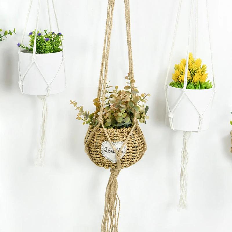 Indoor Wall Planters - Hanging Flower Pots, Vertical Garden Planters, Wall-Mounted Macrame Plant Hangers for Home and Garden Decor