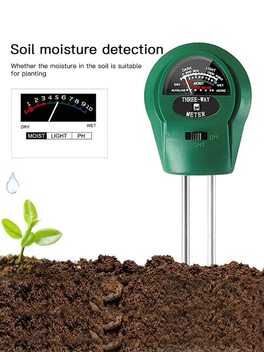 1 PC Digital 3-in-1 Soil pH Meter, Moisture Monitor & Temperature Sunlight Tester – Accurate Soil pH Testing & Measurement