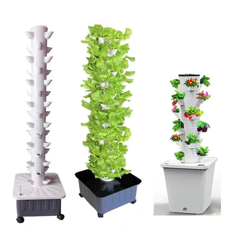 Garden Vertical Tower Planter Greenhouse Hydroponic Grow System Vertical Pot For Strawberry Vegetable Planting Equipment DIY