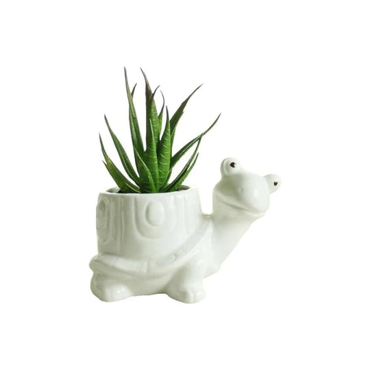 Ceramic Turtle Snail Planter - Cute Animal Succulent Pot for Cactus and Bonsai