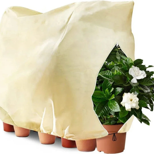 2.62 to 6.56 feet wide X 3.93 to 7.87 feet height Zipper Drawstring Plant Covers for Winter, Frost Protection, Sun Shade & Raised Bed Cover for Garden Plants