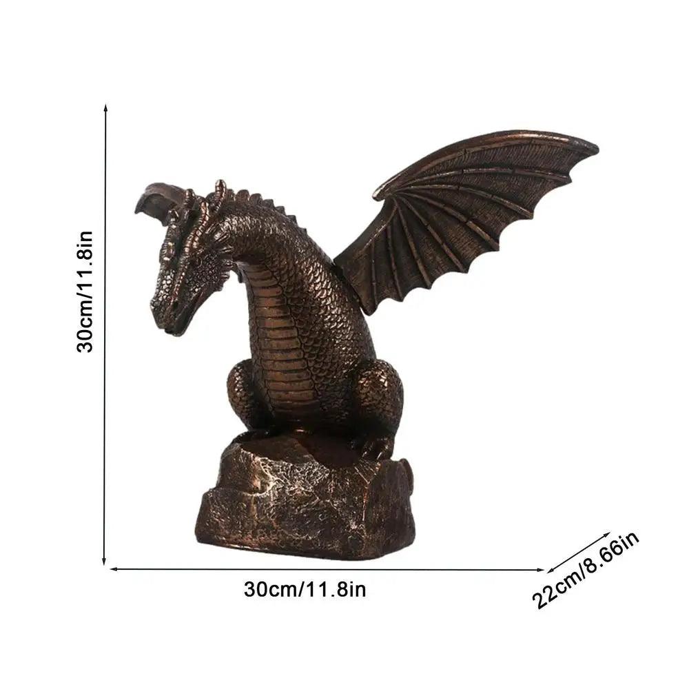 Small Garden Fountain Dragon Statue - Water Spray Dragon Pattern Resin Fountain Sculpture for Outdoor Garden Decor