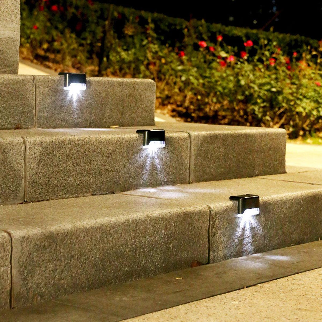 Solar Deck Lights - Waterproof LED Solar Step Lights for Outdoor Deck, Stairs, and Garden Pathway Lighting - 4/8/12/16 pcs Packs