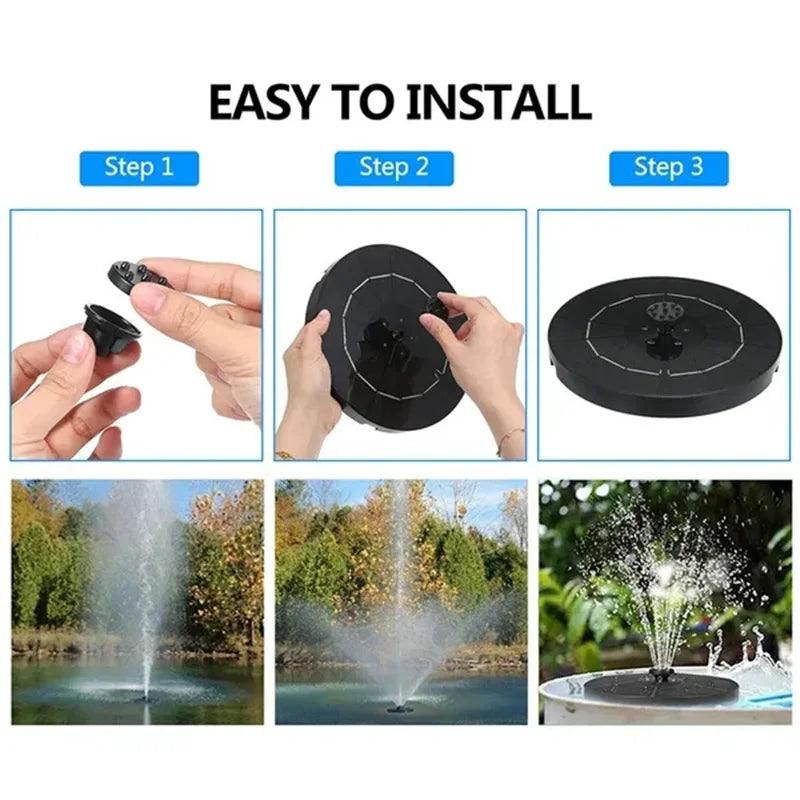 Solar Pool Fountain | Energy-Saving Waterproof Water Feature | Colorful Fountain with Waterfalls and Sprinkler for Inground & Above Ground Pools