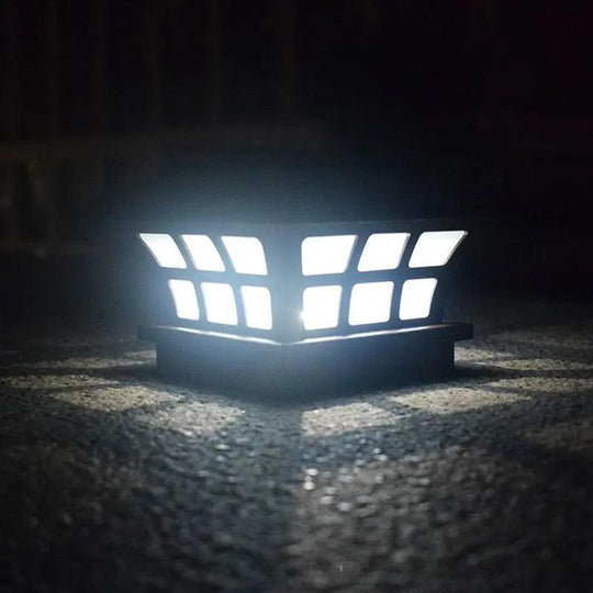 Solar Deck Post Lights for Outdoor Fence, Patio, and Yard - LED Post Cap Light with Warm/White SMD LED Lighting