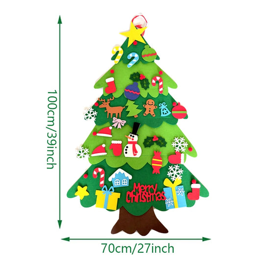 2D and 3D DIY Felt Christmas Tree for Christmas Decoration & Kids Gifts