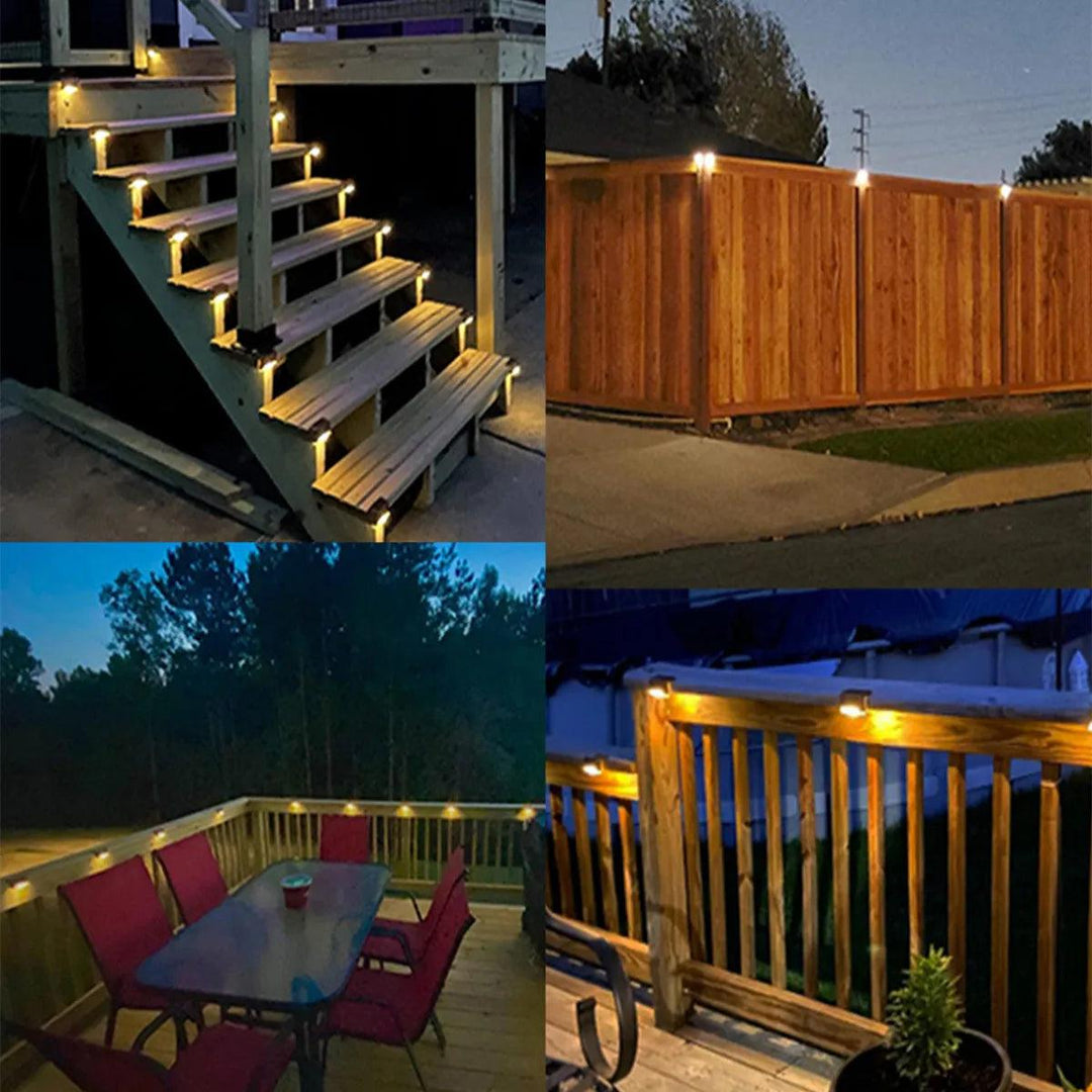 Solar Deck Lights - Waterproof LED Solar Step Lights for Outdoor Deck, Stairs, and Garden Pathway Lighting - 4/8/12/16 pcs Packs