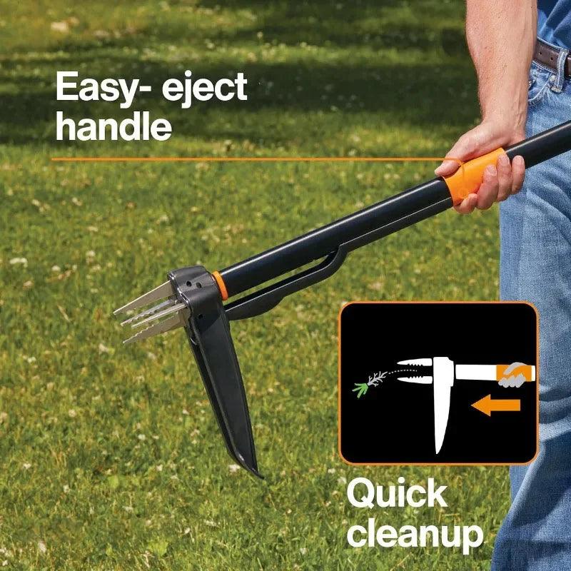 39-Inch Stand Up Weeding Tool, 4-Claw Weed Puller with Ergonomic Handle for Easy Weed Removal