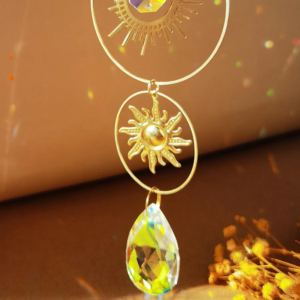 Crystal Suncatcher Prism Rainbow Maker | Sun Catchers & Hanging Crystals for Windows & Gardens