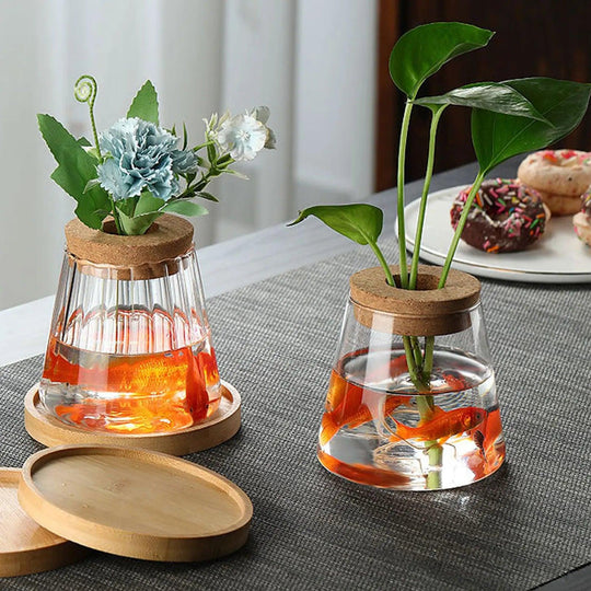 Mini Hydroponic Flower Pot – Transparent Glass Vase for Home Decor and Soilless Planting | Tabletop Planter