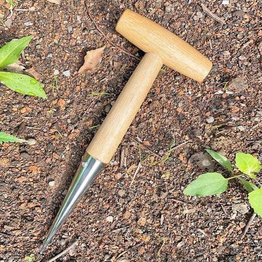 Home Gardening Wooden Planting Tool - Hand Digger for Seeds, Bulbs, and Seedlings Removal