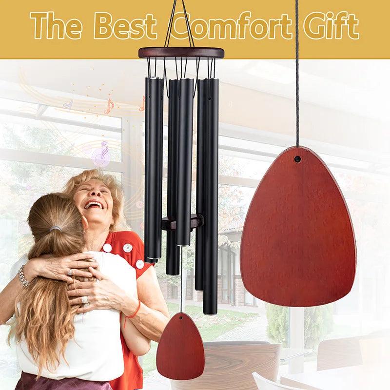 26/28/32/37 Inch Memorial Wind Chimes | 6 Tubes Aluminum Corinthian Bells for Sympathy & Funeral | Deep Tones for Outdoor/Indoor