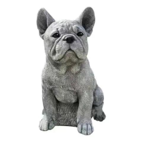 1pc Resin Pug Outdoor Statue - Adorable Sitting Pug Dog Garden Statue for Decor