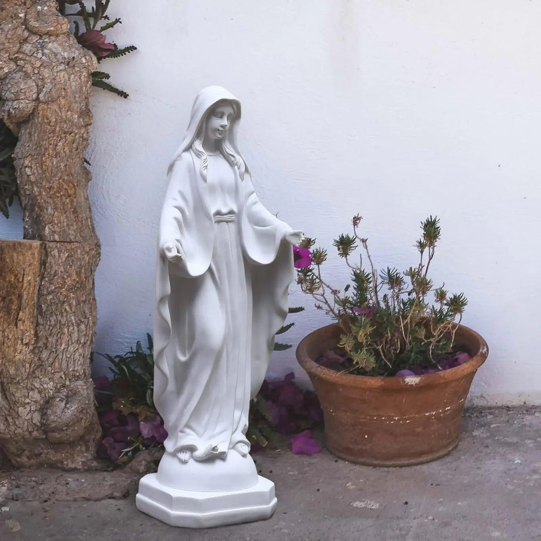 Outdoor Virgin Mary Statue - Blessed Mother Mary Garden Decor 12 Inch, Waterproof & Sun Protection